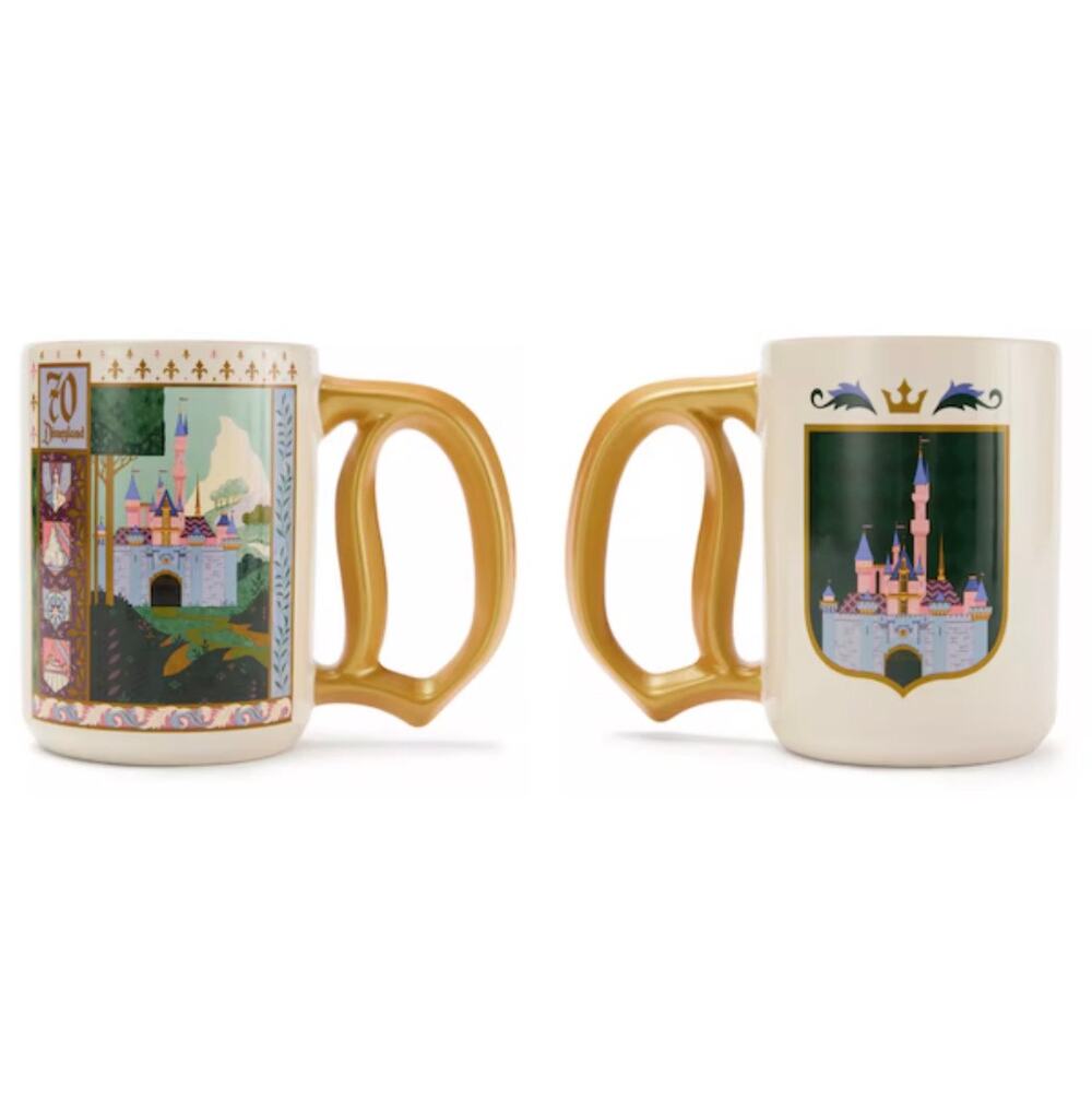 Disneyland The Sleeping Beauty Castle Mug 70th Anniversary golden D cup mug